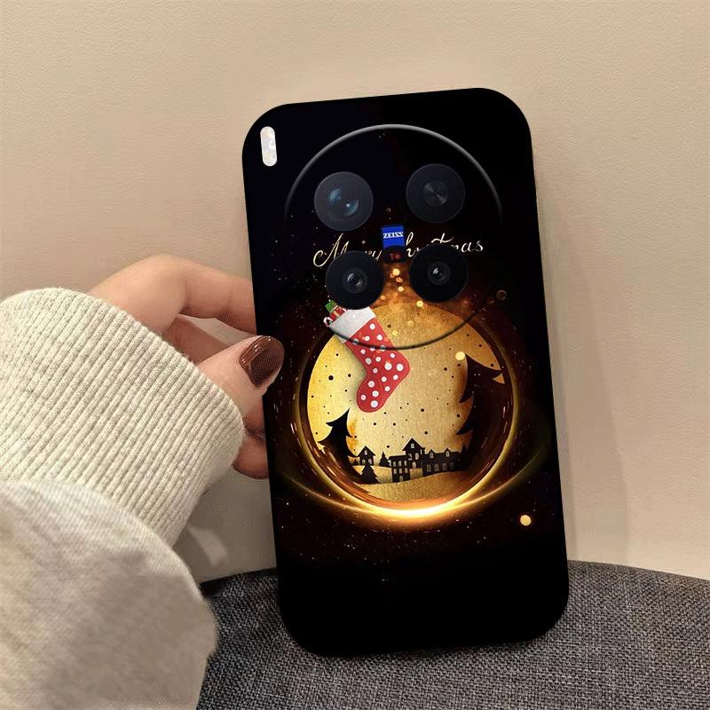 Christmas Painting Silicone Case For Vivo X300 X200 Ultra X200s X300 X100 X100s Pro Mini Soft TPU Shockproof Cover X200FE Fundas