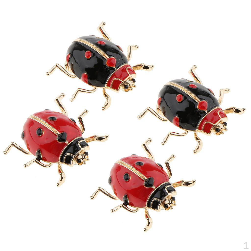 

Enamel Ladybird Brooch Pin Womens Mens Fashion Jewellery 4Pcs