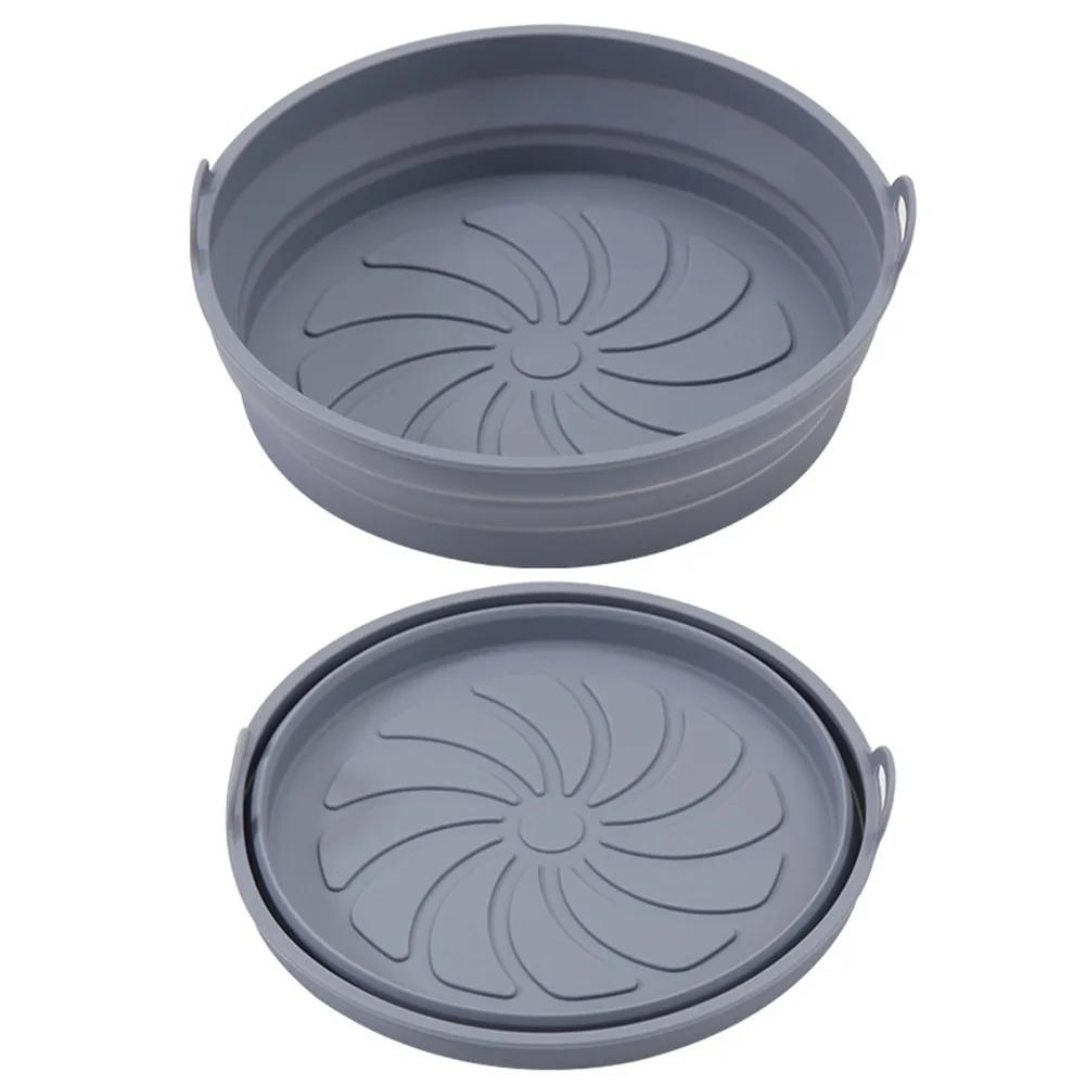 New Silicone Air Fryer Silicone Liner Foldable Square Round Air Fryer Mat Non-slip Multicolor BBQ Baking Pan Kitchen Accessories