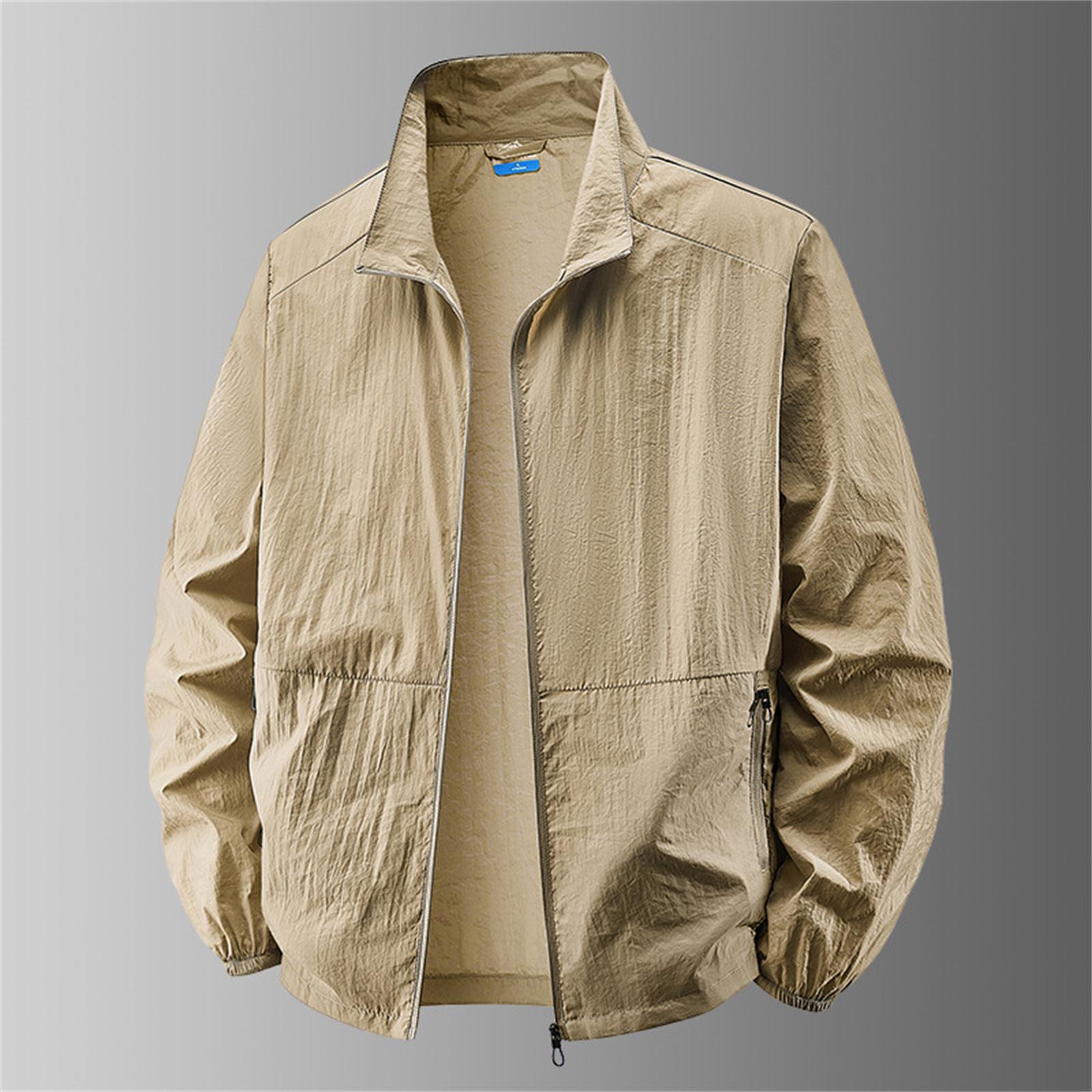 

Men s Summer Light And Color Outdoor Loose Large-sized Sun-protective Clothing, Windbreaker Jacket M хакі