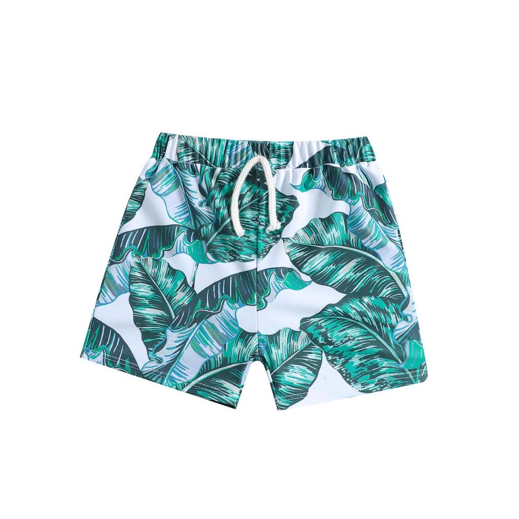 Boys' Fashion Print Square Leg Swim Trunks for Toddlers and Kids