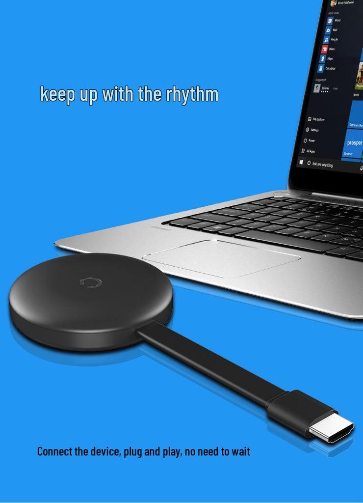 4K Wireless Screen Mirroring Device for Apple & Android - Universal TV & Projector Compatibility