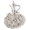 Alloy Wine Glass Pot Set Rustproof Exquisite Decorative Vintage Coffee Pot Set for Tea Home Party Wedding Silver White