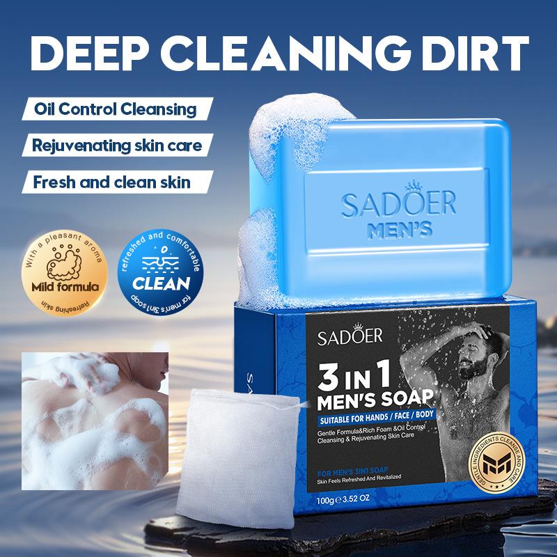 Men's 3-in-1 Soap 100g Handmade Soap Cleansing Body Universal Soap Skin Care Products
