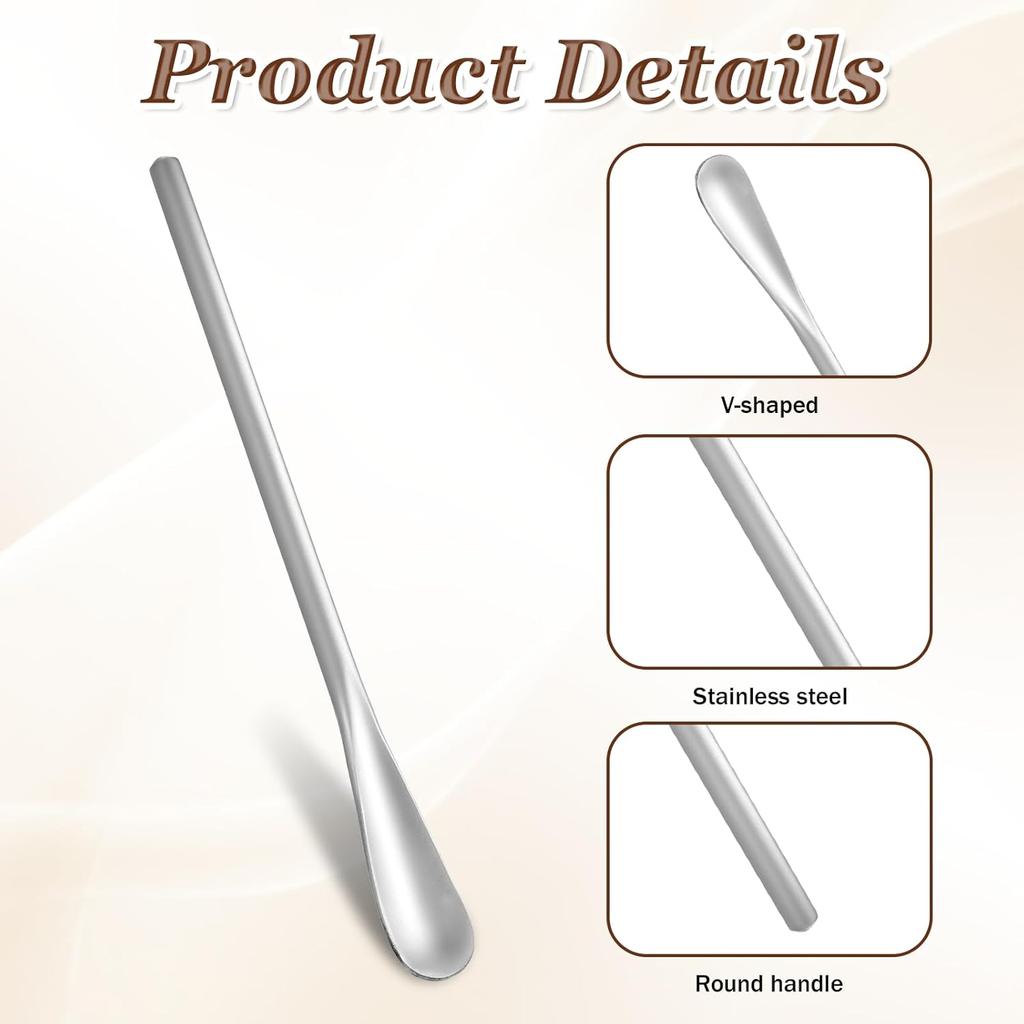 4 PCS Coffee Stirrers Reble, 5 Inch Stainless Steel Coffee Stirrers Metal Stir Sticks, Espresso Spoon for Professional Barista Bar Tea
