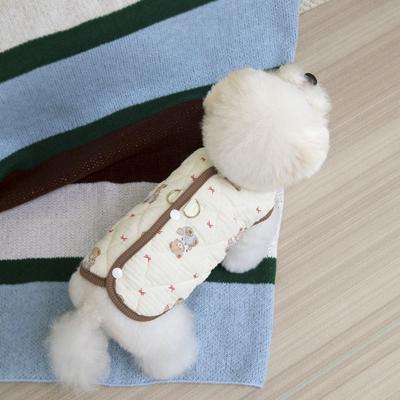 New Cotton Pet Dog Clothes Cute Bear Thickened Puppy Clothes Vest Winter Warm Cat Clothes Teddy Bear Coat Pet Supplies