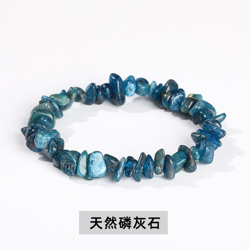 Natural Crystal Agate, Colorful Crushed Stone, Elastic Bracelet, Irregular, European and American Jewelry