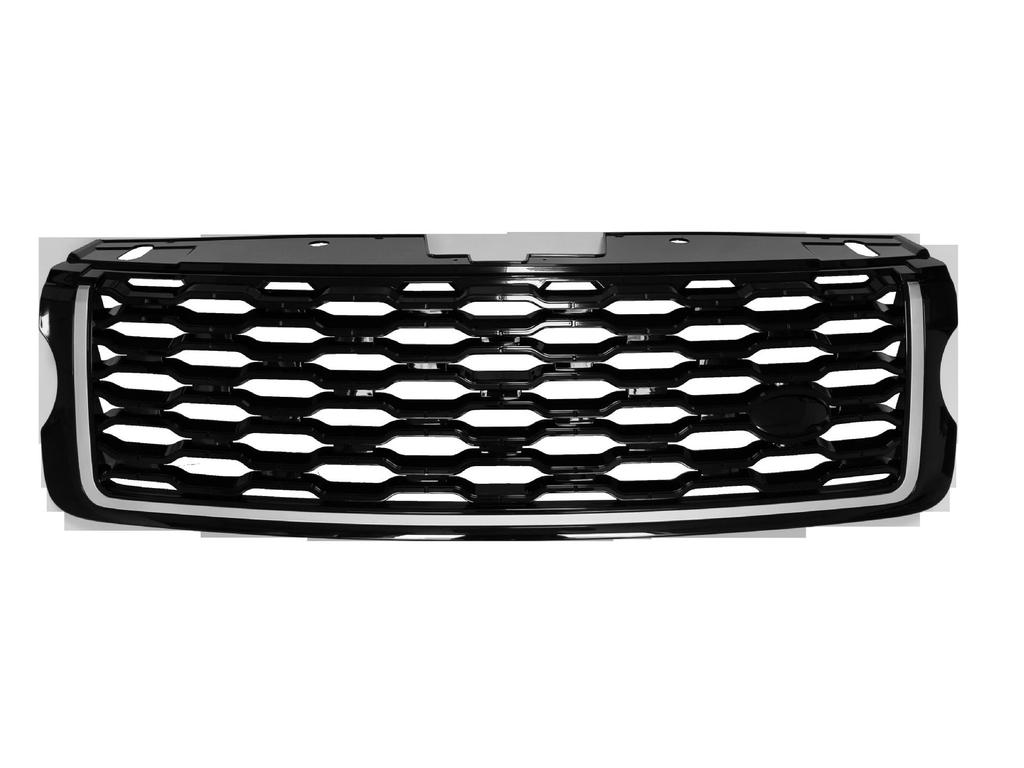 2013-2017 Range Rover Executive To 2018-2022 Black Silver Center Mesh Grille Upgrade