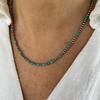 Men'S Turquoise Volcanic Stone Necklace New Bohemian Ethnic Style Unique Niche Hip-Hop Necklace