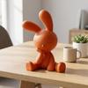 3D-Printed Cute Thinking Rabbit Ornament with Non-Slip Base Matte Finish Funny Rabbit Figurines for Car Accessories Home Office Desk Decor