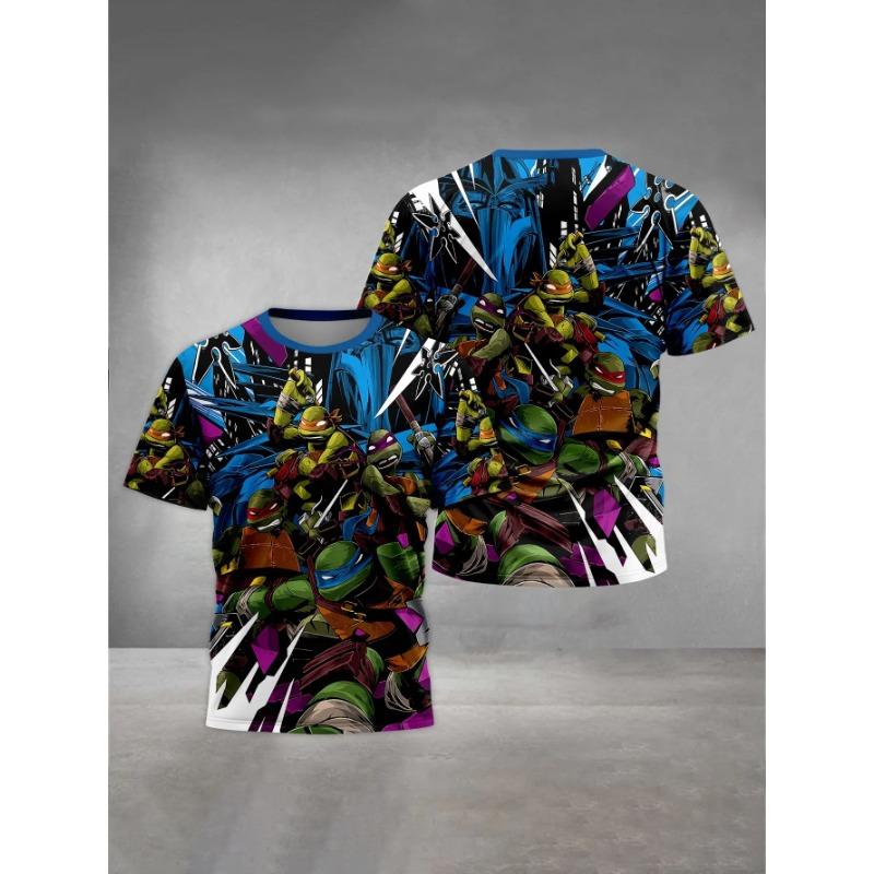 

Summer Round Neck 3D Teenage Mutant Ninja Turtles Printed Top Fashionable Casual Short Sleeved Children s Boy T-shirts 170