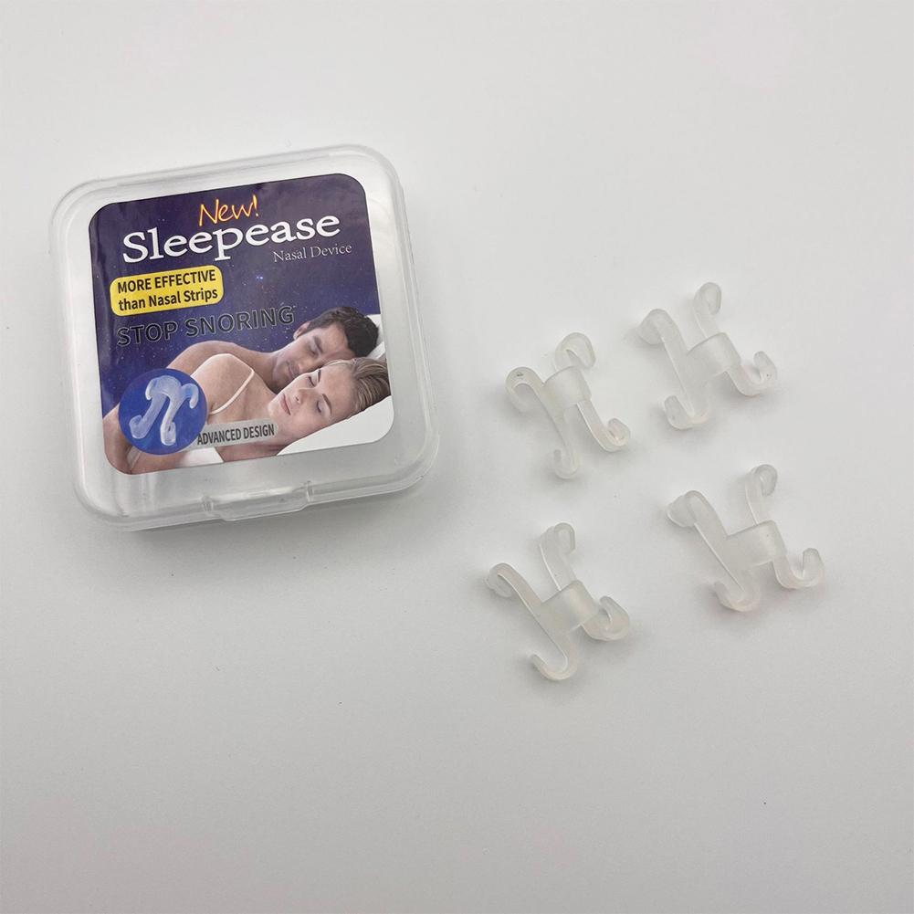 Lot de 4 dilatateurs nasaux anti-ronflement en silicone pour homme et femme, pince-nez pour faciliter la respiration et améliorer le sommeil, rhinite, beauté et santé