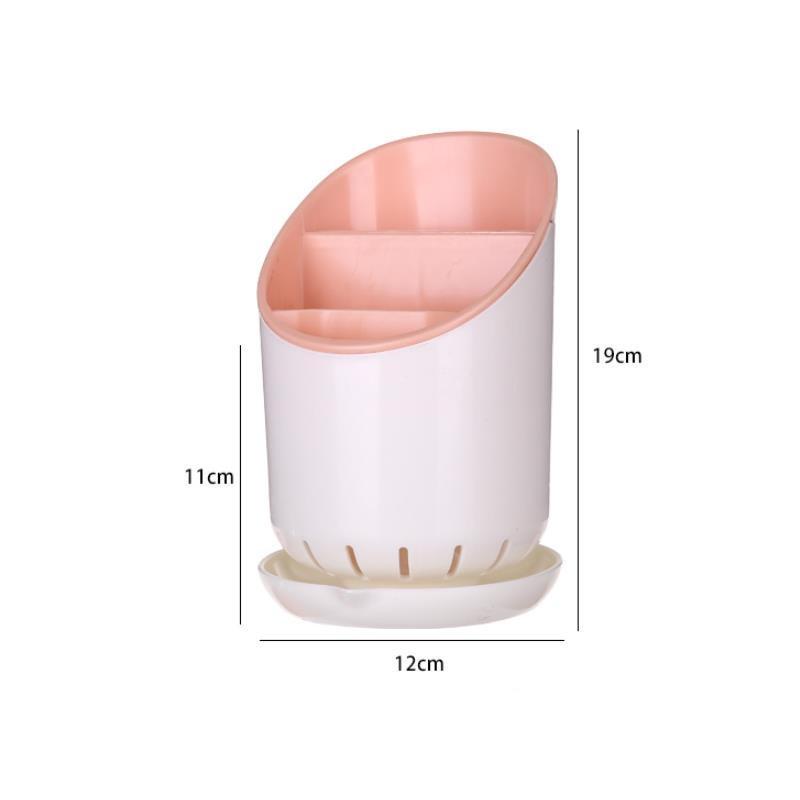 Creative Plastic Kitchen Utensil Holder: Multi-Compartment Chopstick and Spoon Rest with Draining Feature