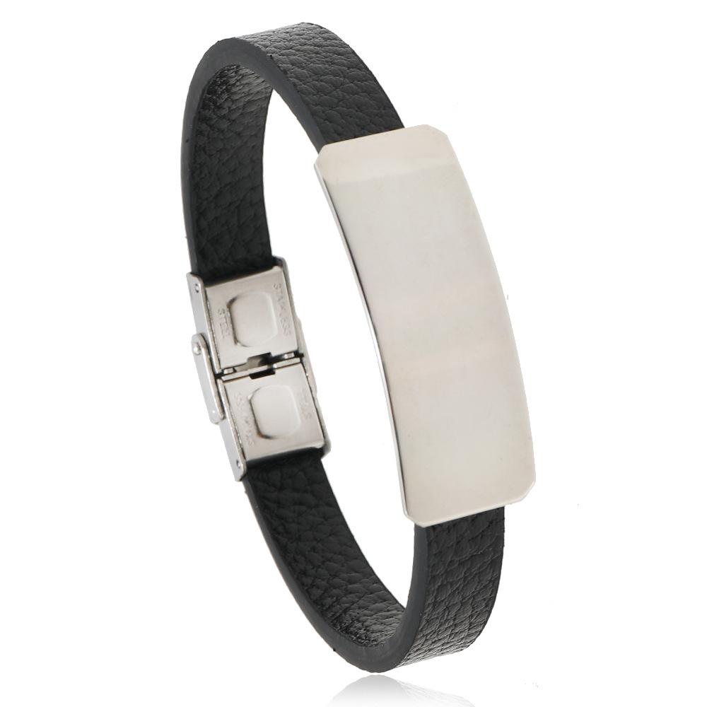 Accessories Men'S Hip Hop Stainless Steel Personality Bracelet Diy Titanium Steel Light Plate Men'S Bracelet Bracelet