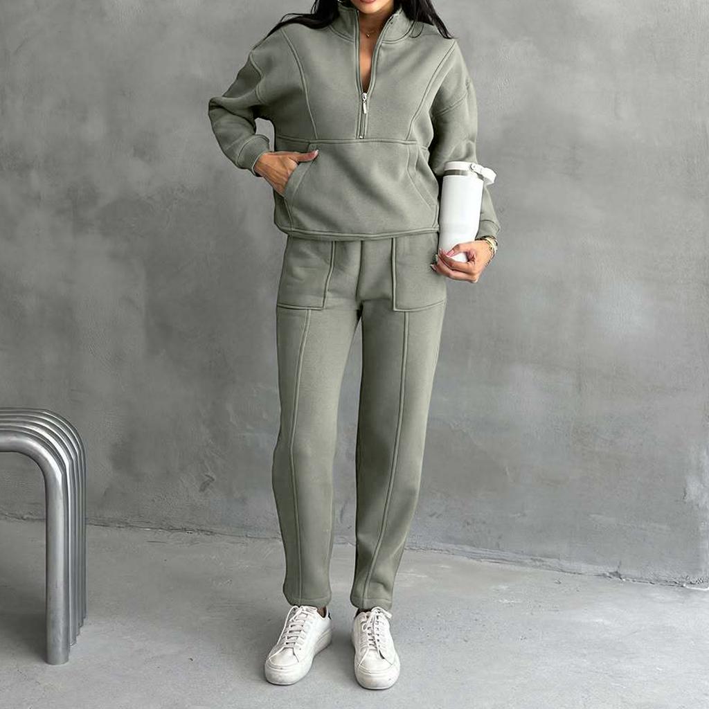 Women's 2 Piece Color Casual Sportswear Long Pants Set