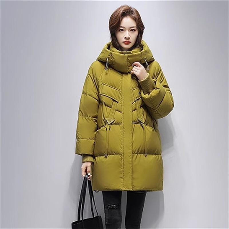 YAYA Women s Short Hooded Stand-Collar Down Jacket L