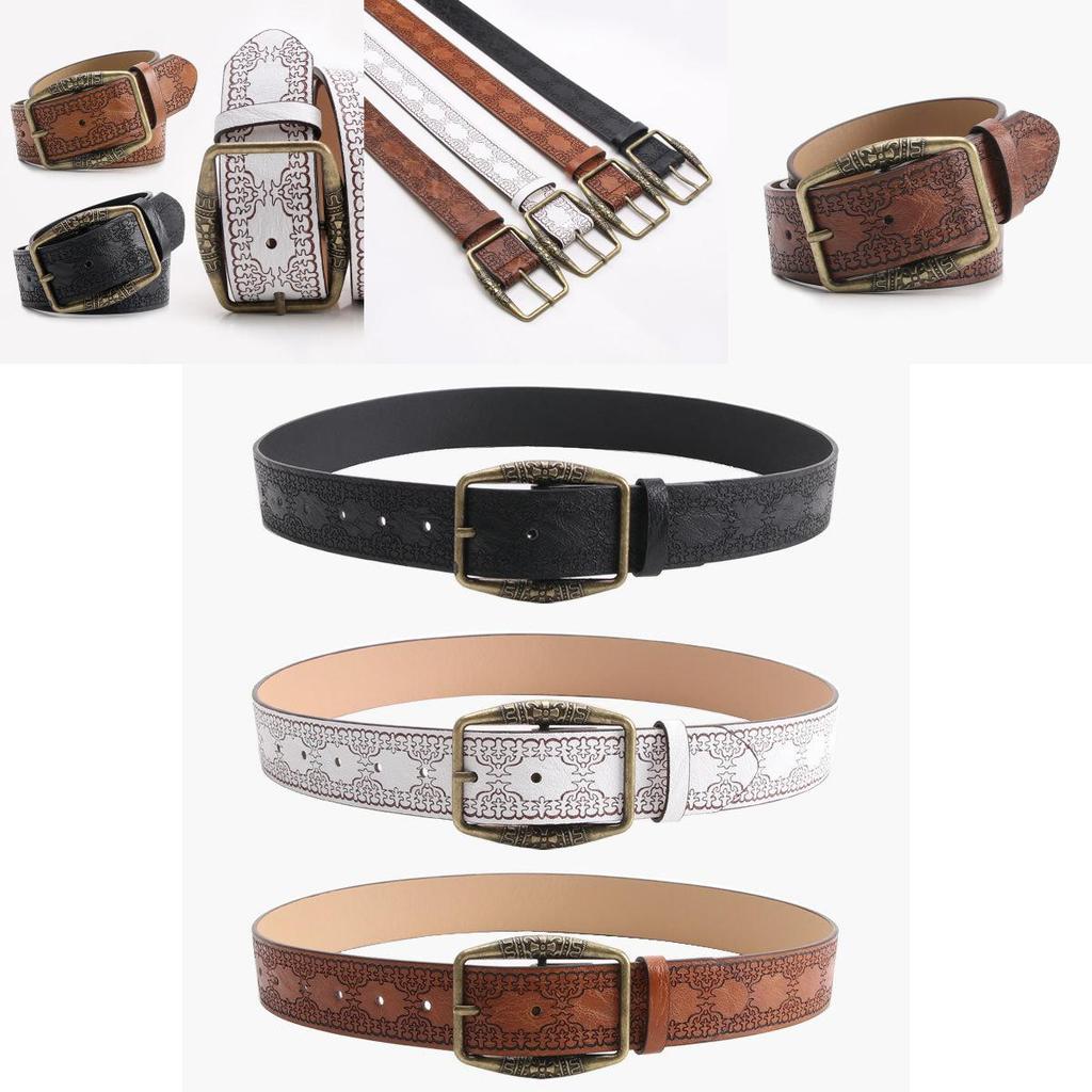 Retro Style Embossed Pu Ladies Belt With Metal Pin Buckle For Fashion Pairing
