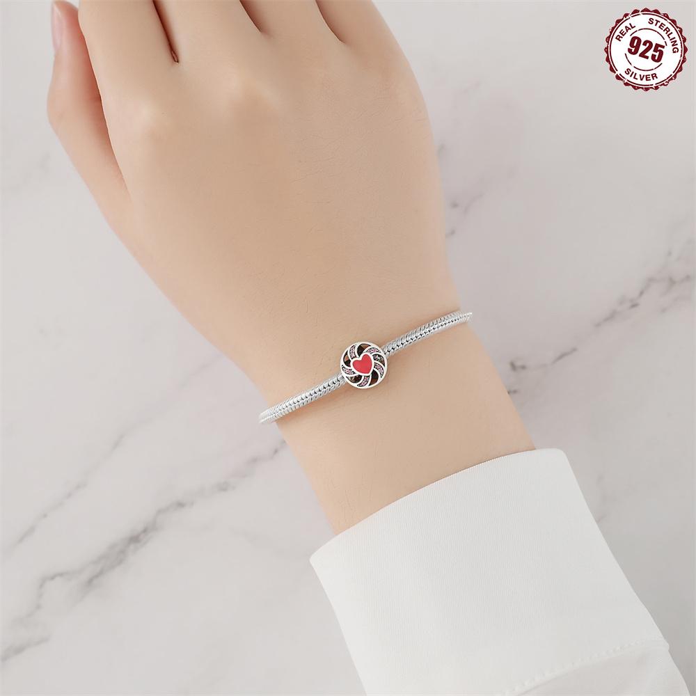 Perlen Kupfer Charms Original Drehendes Herz Perlen Passend für Armband Schmuck Diy Frauen Feines Geschenk Zubehör