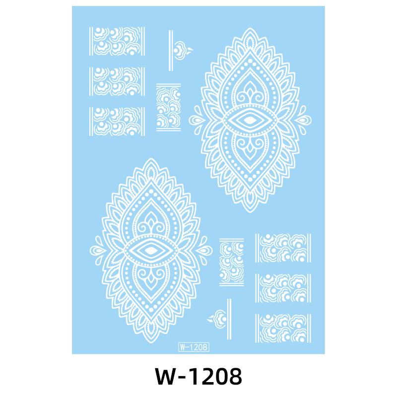 White Lace Tattoo Sticker South East Asia Festival White Henna Tattoo