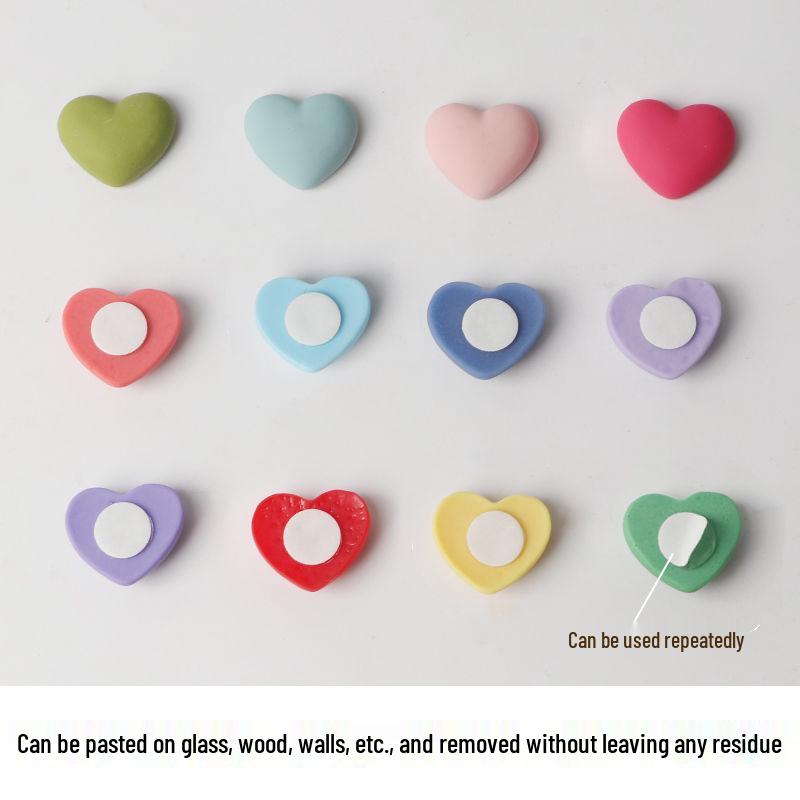 12 Pinze Magnetiche a Forma di Cuore per Frigorifero, Lavagna, Lavagna Bianca e Bacheca Decorazione