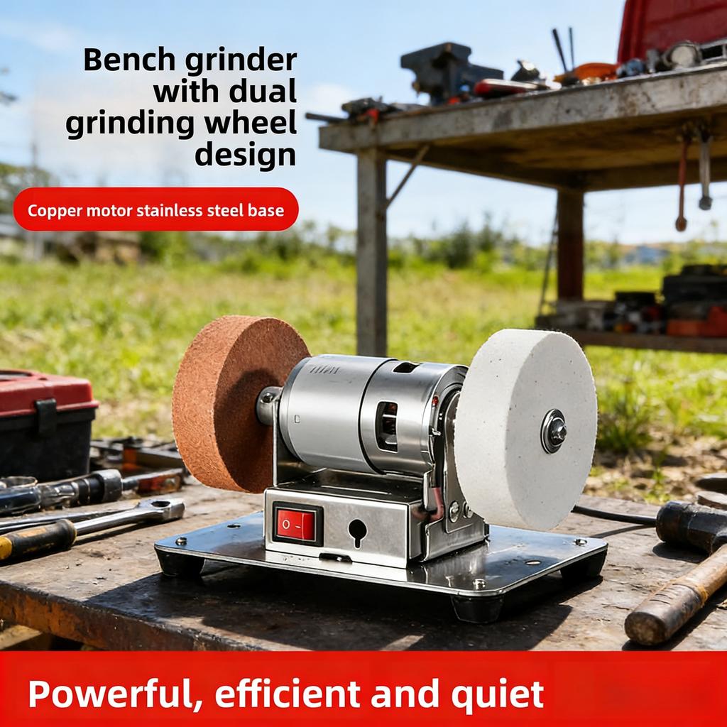 Miniature Desktop Double Grinding Head Grinder, Household Electric Knife Sharpener, Thickness Polishing and Grinding Artifact