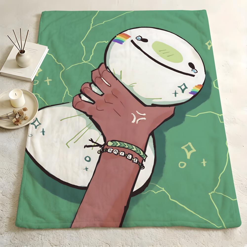 Illustration D-DFC Throw Flannel Blanket Skin Soft Suitable for Sofa Living Room Bed Travel and Gifts