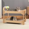 Stable Cats Bed 2 Tiered Design Sisal Scratching Post Wood Base Scratch Resistant Pet Resting House Furniture Protector