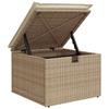 Garden Sofa Set with Cushions and Storage 7 Pcs Beige Poly Rattan