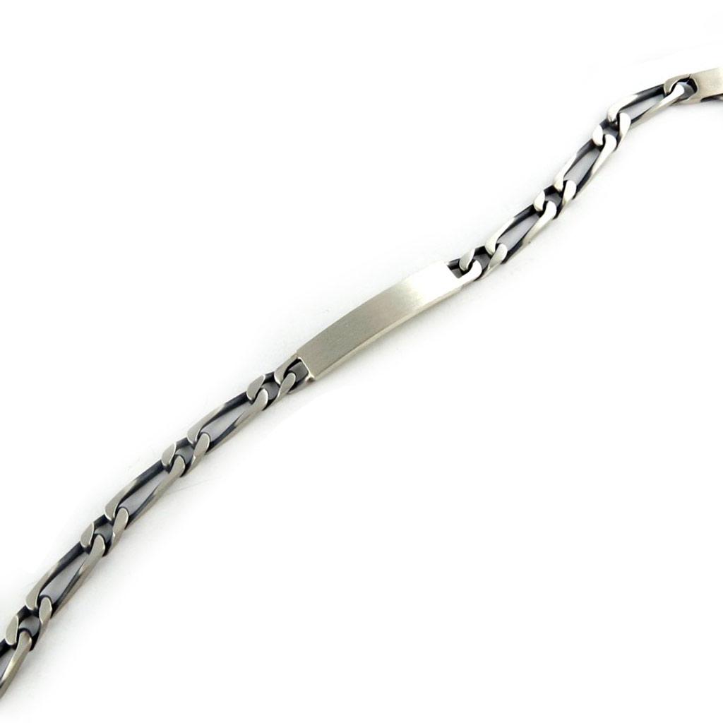 Altesse [L1732] - Aged Silver 'Identity' Bracelet 20 Cm 7 Mm