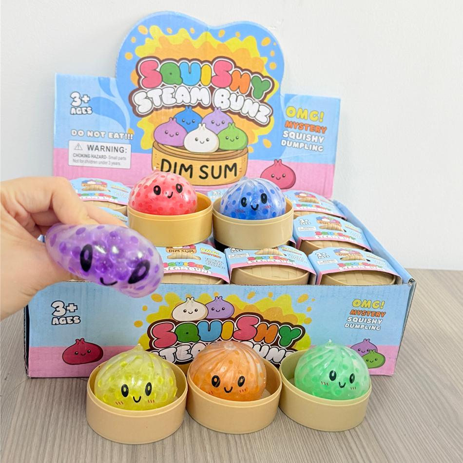 Mini Dumpling Squishy With Box Dumplings Sensory Steamer Soft Tpr Dough Ball For Decompression Fidget Toy Stress Relief Gift