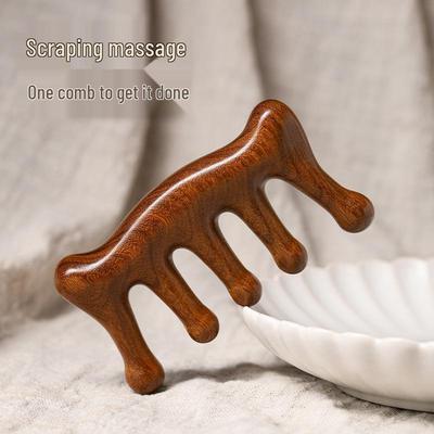 Sandalwood Acupoint Massaging Comb - Gua Sha for Scalp, Face & Eye