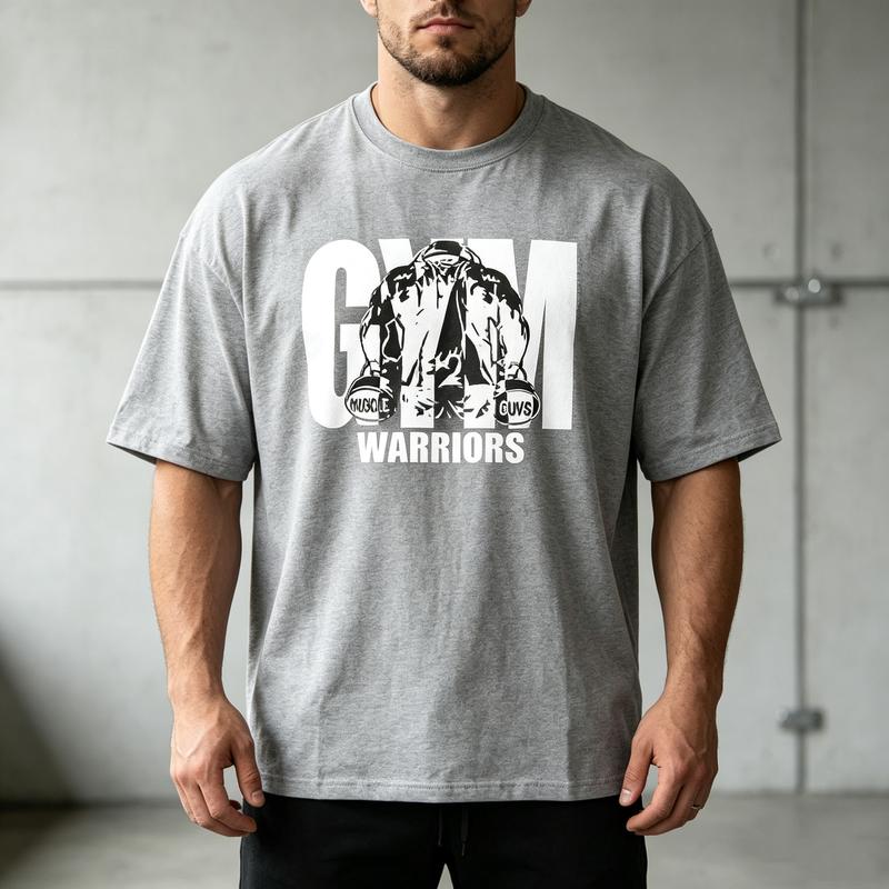 Loose Unisexs Casual Sport TShirt Gym Bodybuilding Fitness Oversized Short Sleeve Shirt