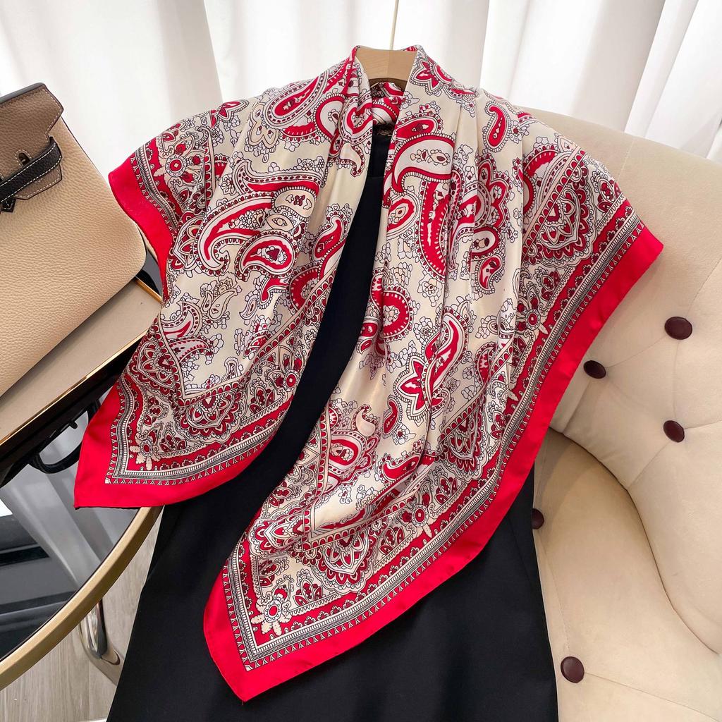 High-quality Luxurious Silk Scarves Headband Scarfs Neck Scarf For Women Chain Silk Scarf Women's Decorative Shawl