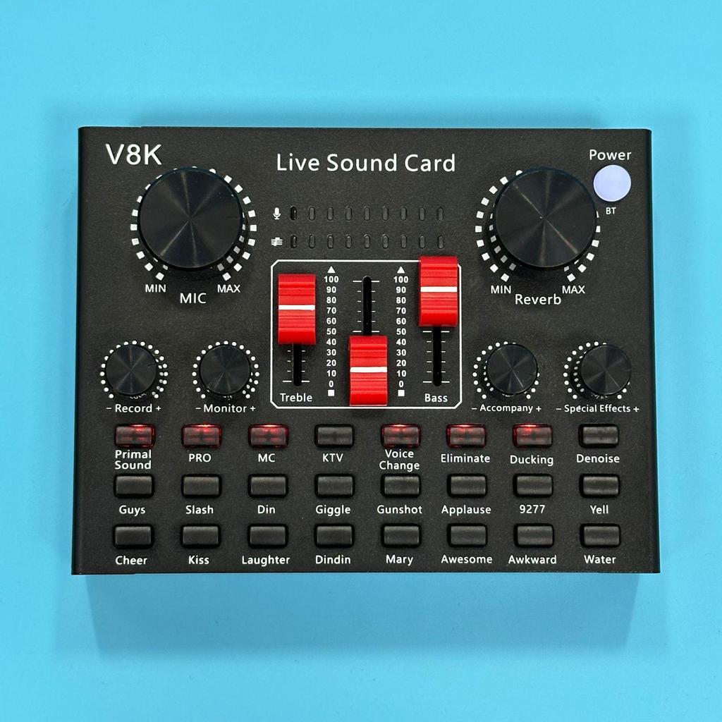 "BM800 Live Sound Card Set: English Version, V8s Compatible with Podcasts & Platforms"