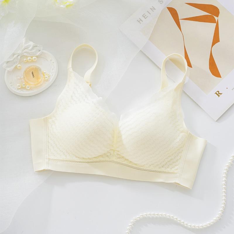 Naked seamless underwear adjustment, small breasts gather and show large upper support, anti-sagging, no steel ring mulberry silk bra