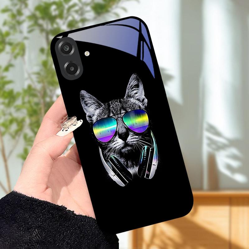 For Samsung Galaxy A07 Case Cool Lion Tempered Glass Phone Cases For GalaxyA07 A 07 SamsungA07 Full Camera Protection Cover Capa