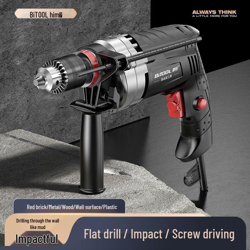220V Multifunctional Electric Hammer Drill: High-Power Impact, Pistol Drill & Screwdriver for Wall Drilling