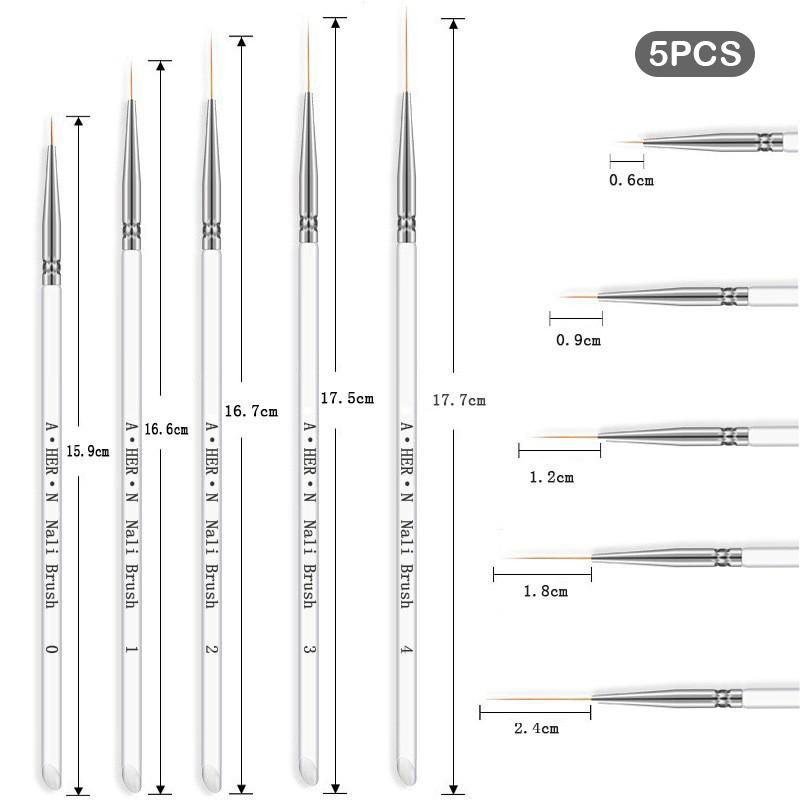 Nail Art Liner Brushes French Line Stripes Carving Brush DIY Drawing Pen UV Gel Brushes Painting Manicure Nail Tool Sets