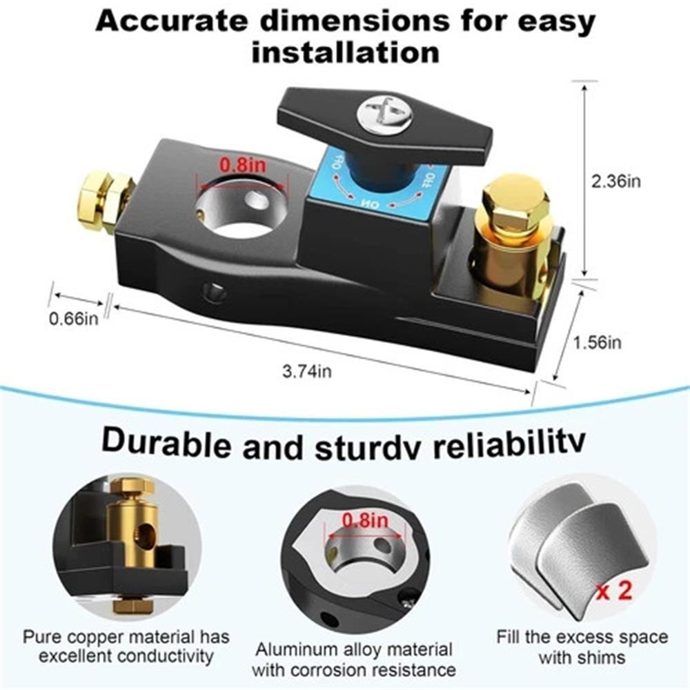 

Heavy Duty Battery Disconnect Switch Power Cut Kill Switch for Car RV Boat 12V
