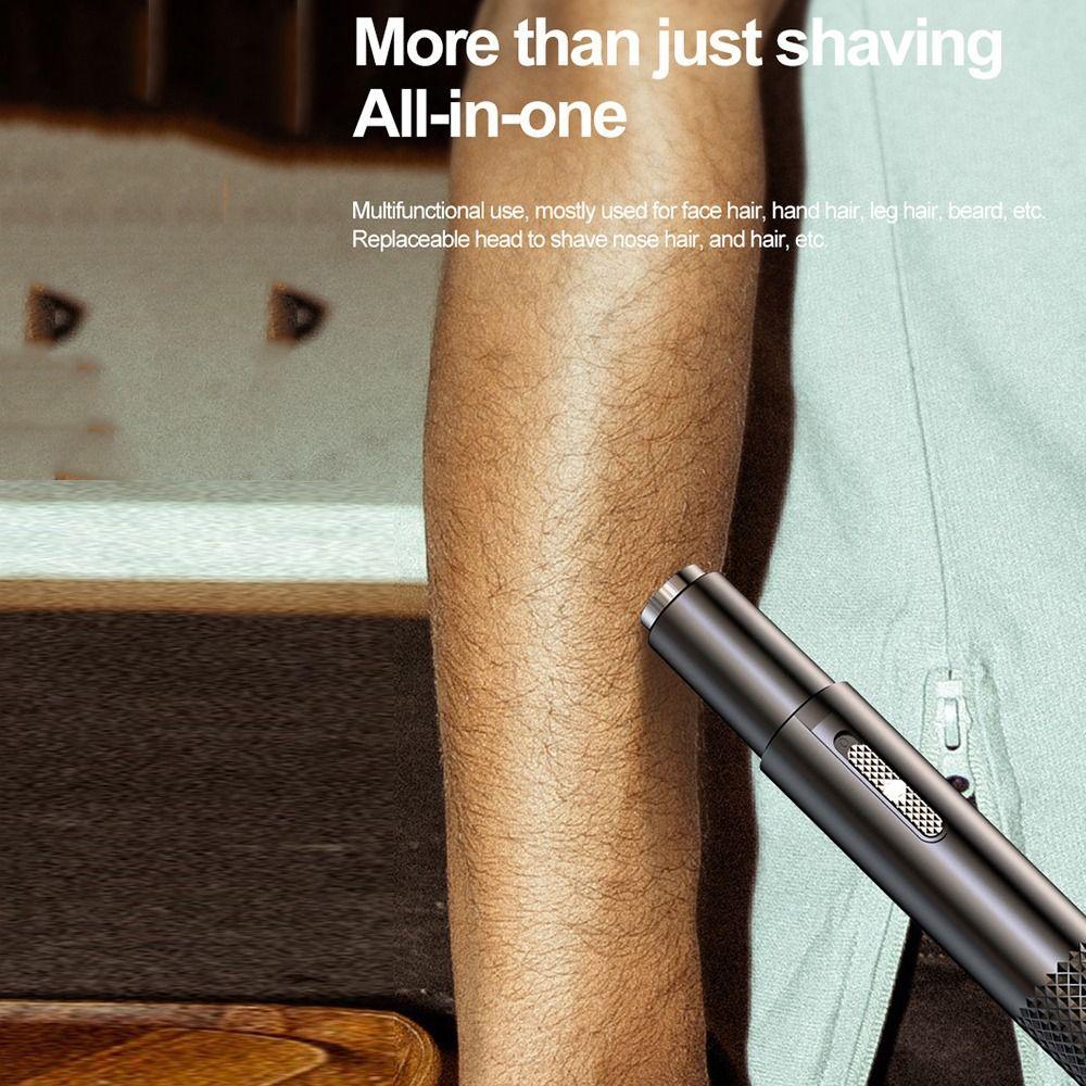Two-in-one Electric Nose Hair Clipper Rechargeable Nose Hair Trimmer Manual Vibrissa Shaving  Men