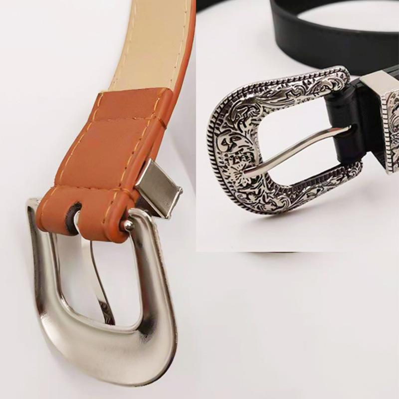 European and American Retro Three-piece Set for Girls' Belts Fashionable and Popular Imitation Leather Jeans Belts