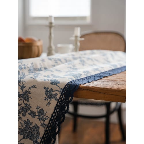 KUIYN Tablecloth, Nordic Table Mat, Dining Table Cover, Made of Natural Cotton and Linen Materials, Easy To Clean, Mildew Resistant, Thick, Durable, P