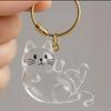 Scatola porta peli cane/gatto a forma di gatto cartone animato Trasparente Cura del pelo Portachiavi peli animali Domestici Portachiavi fatti a mano fai da te Ciondoli Zaino