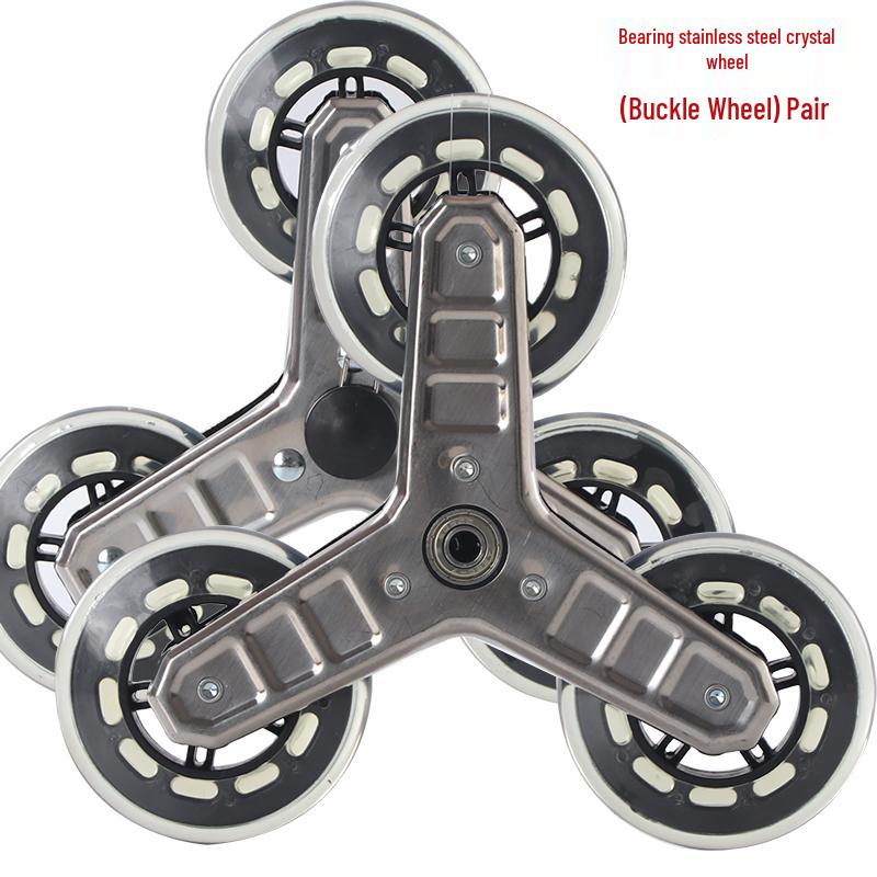 Traplift Winkelwagen met Dubbele Lagers, Kristallen Wielen en Metalen Frame