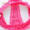 Sexy Solid Color Lace Heart Pattern Bowknot Women's Low Rise Brief Breathable Underwear Thong