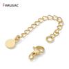 1/3/5Pcs/Lot 14K Gold Plated Brass Round Extension Chain For Jewelry Making,Thick Extended Tail Chain DIY Necklace Accessories