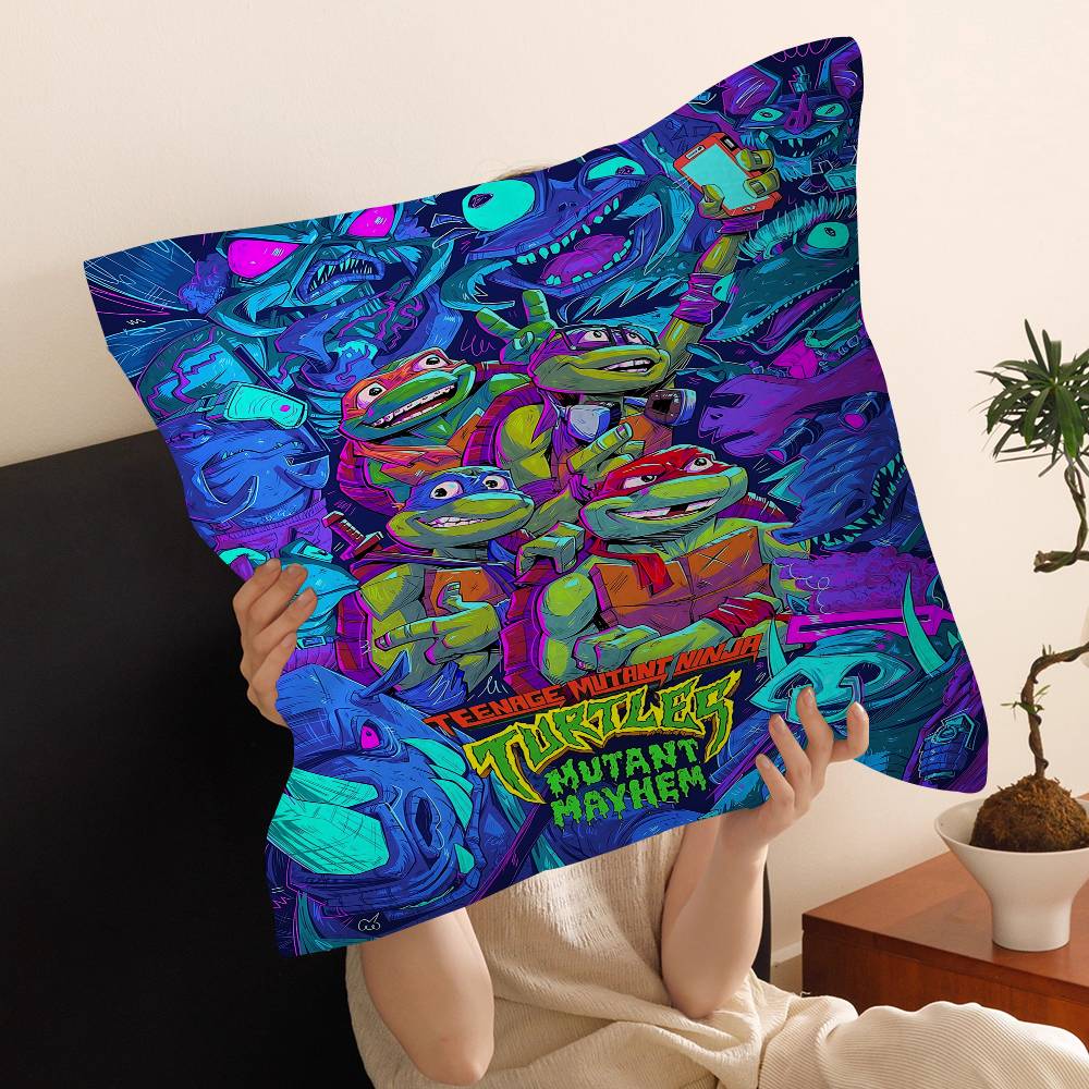 

NNinja Turtles Anime Pillow Cover For Bedroom Room And Living Room Sofa Decorative Cushion Cover 30x30 cm
