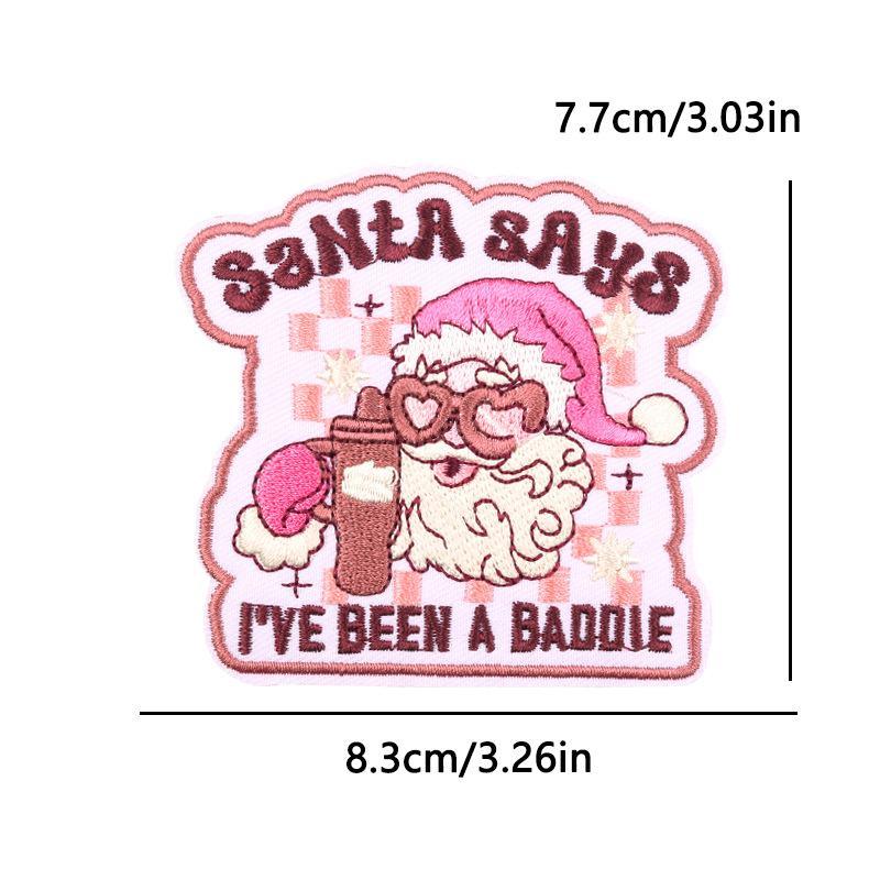 10Pcs Christmas Merry Embroidered Patches Christmas Santa Claus,Bow,Tree,Boots Patch Iron On Patches For Clothing Letter Badges