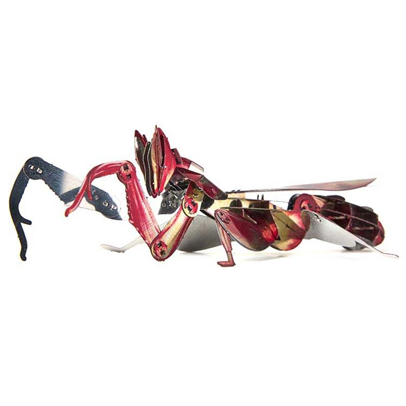 Orchid Mantis 3D Metal Puzzle Diy Handmade Animal Insect Assembly Model Building Blocks Jigsaw Puzzle Toys