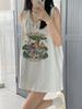 Korean Version of Medium and Long Suspender Vest Women's Summer Outer Wear Loose Bf Basketball Suit Sleeveless Top Casual T-shirt Skirt